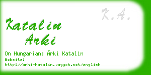 katalin arki business card