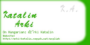 katalin arki business card